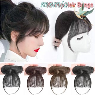 MXMIO Natural Top Hair Bangs Invisible Fake Bangs 3D Air Bangs Women Synthetic Hair Extensions With Toupee Seamless Full Cover Hairpiece/Multicolor