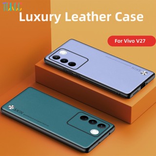 เคสโทรศัพท์มือถือหนัง PU แข็ง กันกระแทก ป้องกันกล้อง หรูหรา สําหรับ Vivo V27 Pro V27e V25 Y16 Y35 Y02S Y22S Y22