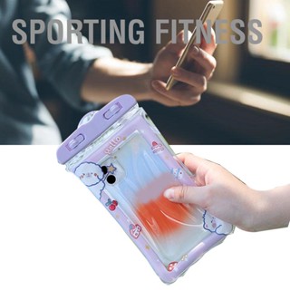  Sporting Fitness กระเป๋าใส่โทรศัพท์กันน้ำการ์ตูนน่ารัก Sensitive Touch กระเป๋าโทรศัพท์ใสพร้อมเชือกเส้นเล็กสำหรับดริฟท์ว่ายน้ำดำน้ำ