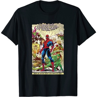 เสื้อยืดแขนสั้นเสื้อยืด พิมพ์ลายการ์ตูน Marvel The Amazing Spider-ManS-5XL