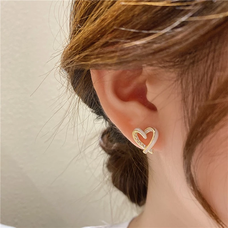 ต่างหูเข็มเงิน S925 รูปหัวใจแบบกลวง thumbnail 3