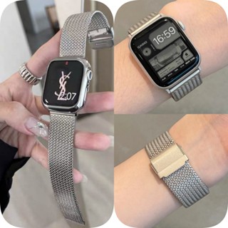 สายนาฬิกาข้อมือสเตนเลส ลายหูข้าวสาลี สําหรับ iwatch Watch Band iwatch S8 Ultra S7 SE 6 5 4 3