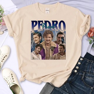 เสื้อยืด พิมพ์ลายกราฟฟิค Pedro Pascal สไตล์ญี่ปุ่น สําหรับผู้หญิง