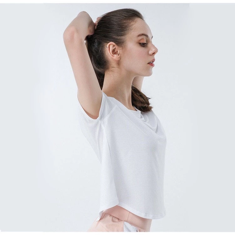 เสื้อยืดแขนสั้นผ้าตาข่ายทรงหลวมสำหรับผู้หญิง thumbnail 8