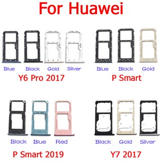 อะแดปเตอร์ถาดซิมการ์ด SD แบบเปลี่ยน สําหรับ Huawei Y7 Y6 Pro 2017 P Smart 2019