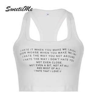 Sweeticme ใหม่ เสื้อกั๊กลําลอง คอยู เข้ารูป พิมพ์ลาย เซ็กซี่ แฟชั่นสําหรับสตรี 2023