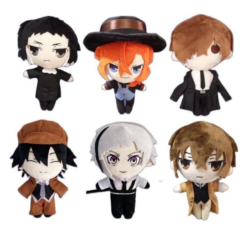 ตุ๊กตายัดนุ่น อนิเมะ Bungo Stray Dogs Edogawa Rampo Dazai Osamu Nakahara Chuuya Nakajima Atsushi ขนาด 20 ซม.