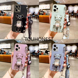 เคส Xiaomi Redmi Note 12 Pro เคส Redmi Note 11S เคส Redmi Note 11 Pro เคส Redmi 10 Case Redmi 10 Prime Case Silicone Anime Cute Kaws Bear Stand Cartoon Wrist Band Phone Case Casing Cover Cases TS โทรศัพท์มือถือ ซิลิโคน ลายการ์ตูนหมี น่ารัก