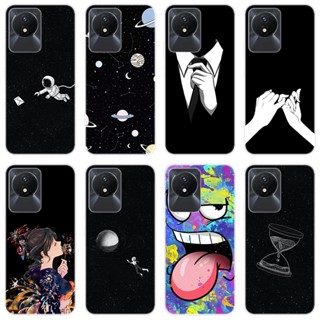 เคสโทรศัพท์มือถือ ซิลิโคนนิ่ม TPU ลายเพ้นท์ สําหรับ Vivo Y02A Y02A