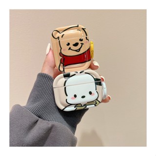 เคสหูฟังบลูทูธไร้สาย ซิลิโคน กันกระแทก ลายการ์ตูนสุนัขพูห์ สําหรับ AirPods 3 1 2