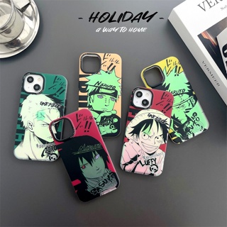 เคสแข็ง สำหรับ ไอโฟน iPhone 14 Pro Max iPhone 13 Pro Max iPhone 12 Pro Max iPhone 11 Cartoon Naruto นารูโตะ PAIN &amp; Sasuke ซาซุเกะ &amp; One Piece วันพีซ Luffy ลูฟี่ &amp; Zoro โซโร่ Laser Design Hard Case