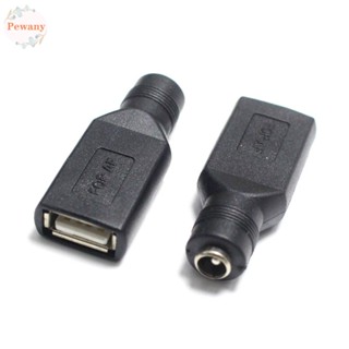 PEWANY Copper Connectors Power To USB Male/Female Laptop Adapter 5V 5.5x2.1mm  Jack USB 2.0 Plugs DC Converter