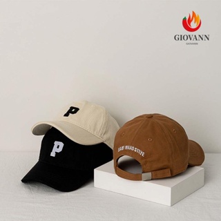 Giovanni หมวกแก๊ปแฟชั่น ผ้าฝ้าย พิมพ์ลายตัวอักษร P Snapback สไตล์เกาหลี สําหรับเด็ก