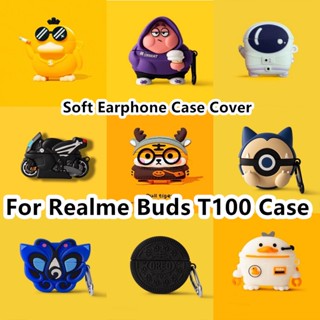 【คุณภาพสูง】เคสหูฟัง แบบนิ่ม ลายการ์ตูน สําหรับ Realme Buds T100 Realme Buds T100