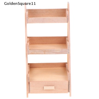 Goldensquare โมเดลเฟอร์นิเจอร์ไม้ ชั้นวางดอกไม้ ขนาดเล็ก สําหรับตกแต่งบ้านตุ๊กตา 1:12