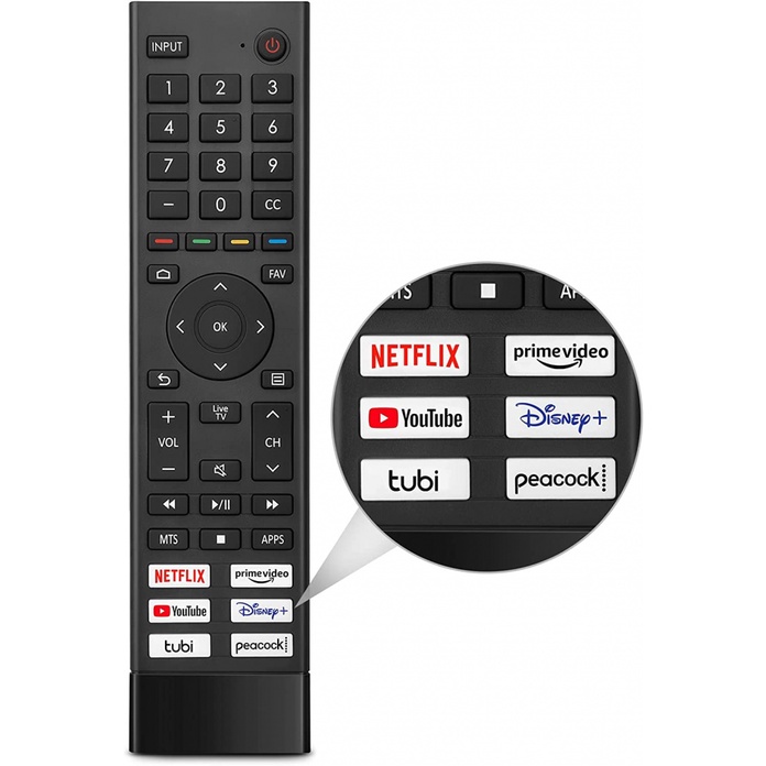 TOPKIND อัพเกรด ERF3J80H เปลี่ยนสมาร์ททีวีรีโมทคอนโทรลสําหรับ Hisense 4K UHD Android สมาร์ททีวี 75A6