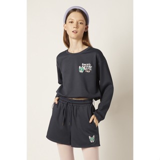 ESP เสื้อนิตลายเฟรนช์ชี่ ผู้หญิง | Long Sleeve Waist Drawstring Knit Top | 5921