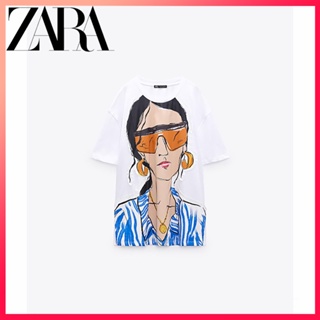 Zara ใหม่ เสื้อยืด พิมพ์ลาย เสื้อผ้าผู้หญิง