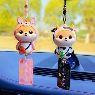 Xiaocaichai Zodiac Automobile Hanging Ornament Cartoon Car Rearview Mirror Hangings Cute Internet Celebrity Car Pendant car pendant car decorations