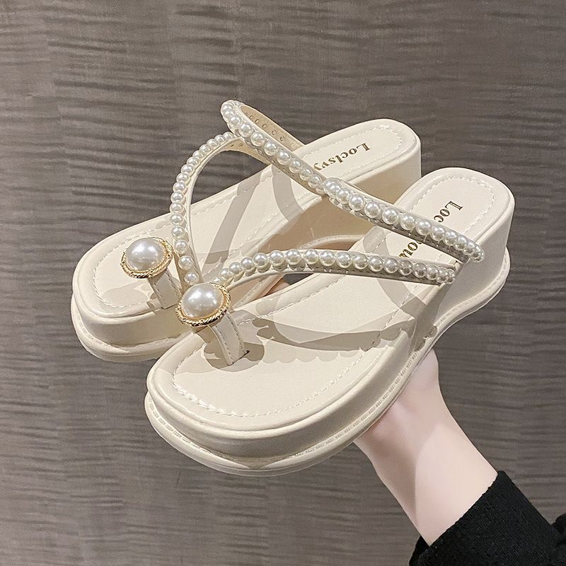 รองเท้าแตะส้นตึก มาใหม่ นักเรียน รองเท้าผู้หญิง เกาหลี Nacre Sandals ,ส้นสูง 5.5 ซม สวย ใส่สบายมากต้องตำน๊าา