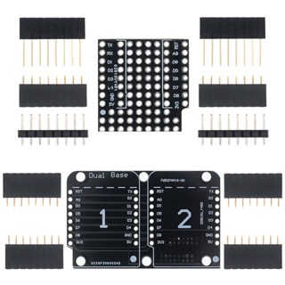 บอร์ดขยายเบรดบอร์ด แบตเตอรี่ลิเธียม ซ็อกเก็ตคู่ ฐานคู่ D1 Mini ESP8266 Diy D1