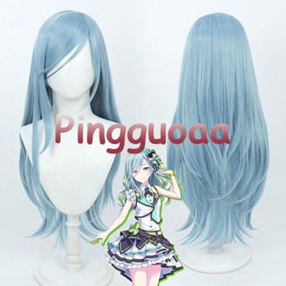 【ZYR】Project Sekai Colorful Stage! feat. Hatsune Miku MORE MORE JUMP! Hinomori Shizuku Cosplay Wig 80cm Long Blue Synthetic Hair Virtual Idol