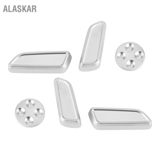 ALASKAR 6 ชิ้นปุ่มปรับที่นั่งอัตโนมัติฝาครอบตัดอลูมิเนียมเหมาะสำหรับเทสลารุ่น 3/Y/X/S