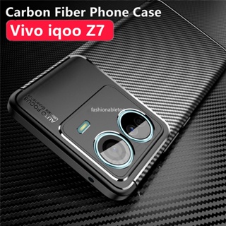 เคสโทรศัพท์ คาร์บอนไฟเบอร์ สําหรับ Vivo IQOO Z7 X Z7x Z7i Z 7 iqooZ7 X iqooZ7x เคสกันกระแทก เคลือบด้าน ซิลิโคนนิ่ม เคสด้านหลัง