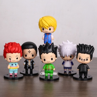 ฟิกเกอร์ตุ๊กตาอนิเมะ Hunter×Hunter Gon Freecss Killua Zoldyck Kurapika Leorio Hisoka Chrollo Lucilfer ของเล่น ของขวัญคริสต์มาส 6 ชิ้น ต่อชุด