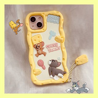 เคสโทรศัพท์มือถือ ชีสแมวและเมาส์ iPhone12promax เคสมือถือ Apple 13pro ซิลิโคน 11/xsmax/xr สามมิติ