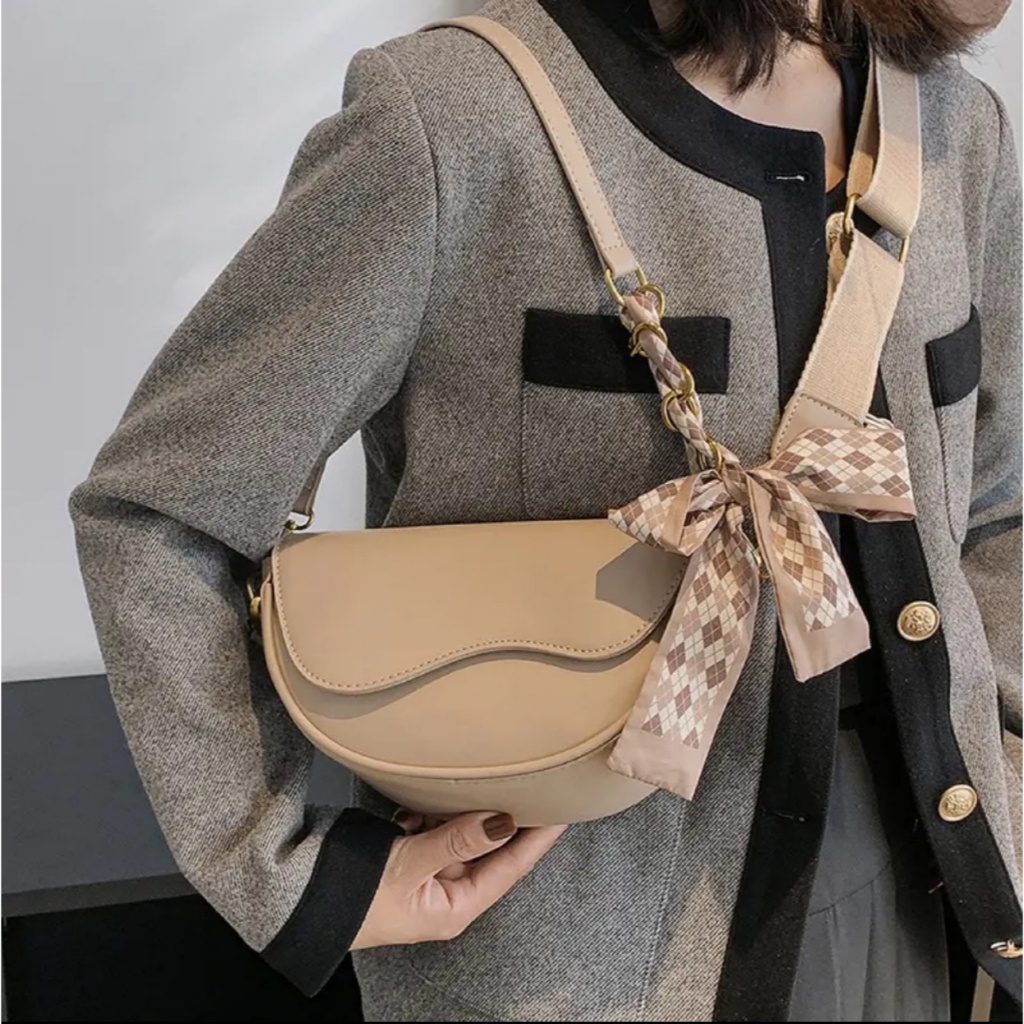 (HB-667) กระเป๋าสะพายไหล่ สะพายข้าง หนัง PU แฟชั่น งานสวย