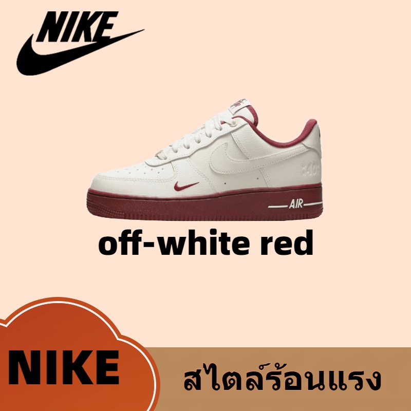 Nike Air Force 1 Low '07 se "off-white red" สินค้าถ่ายจากงานจริง ของแท้100%💯รองเท้าผ้าใบ