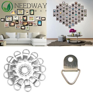 Needway ตะขอแขวนกรอบรูป ทองเหลือง สีทอง รูปตัว D แบบติดผนัง