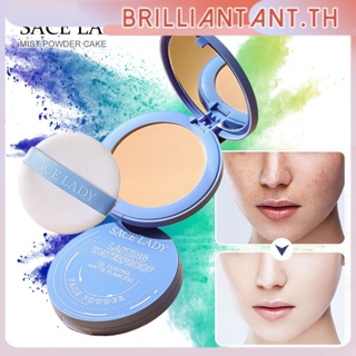 Sace Lady Oil-Control Compact Powder Waterproof Matte Face Powder Oil Control Flawless Setting Powder Compact Makeup-พร้อม Puf/mirror Bri