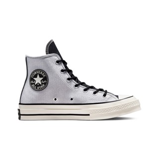 Converse รองเท้าผ้าใบ Sneakers CHUCK 70 GLITTER HI SILVER/BLACK ผู้หญิง women สีดำ 572038C 572038CH1SIBK