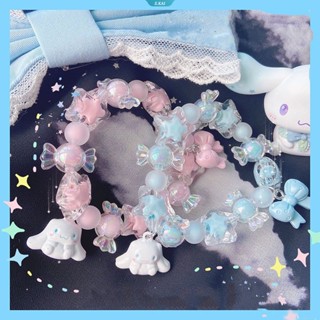 Sanrio สร้อยข้อมือลูกปัด รูปดาว สีชมพู และสีฟ้า สไตล์เกาหลี โลลิต้า โลลิต้า เครื่องประดับ สําหรับผู้หญิง [ZK]