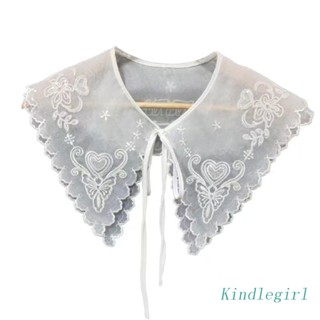 King ปกเสื้อออร์แกนซ่าปลอม สไตล์ฮั่นฝู วินเทจ ปักลาย เวนิส คอเสื้อ