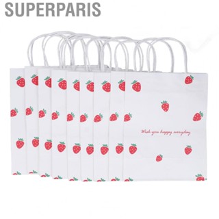 Superparis Paper Gift Bags Strawberry Pattern Gift Bags for Shopping