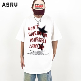 ASRV เสื้อยืด แฟชั่นแบรนด์มาตรฐานประจำวันที่เรียบง่ายในเสื้อยืดคอกลมแขนสั้นผู้ชายยอดนิยมของเยาวชน