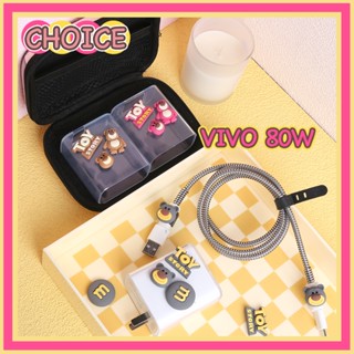 เคสที่ชาร์จ ลายการ์ตูนหมีสตรอเบอร์รี่น่ารัก สําหรับ Vivo 80W X80 X80PRO IQOONeo6 X Note X