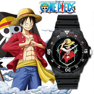 ★One Piece★Luffy &amp; Ace &amp; Sabo นาฬิกาข้อมือควอตซ์แฟชั่น กันน้ํา เรียบง่าย สําหรับนักเรียน