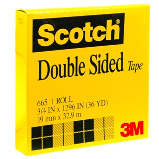 Scotch เทปใสกาว 2 หน้า แกน 3" 3/4"x36 y.   665