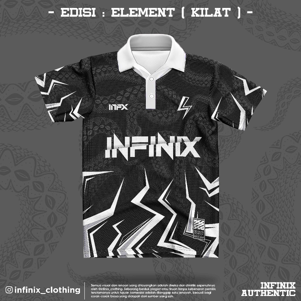 เสื้อผ้า INFINIX ® เสื้อกีฬาแขนสั้น ลายทีมสตรีท EDISI ELEMENT (KILAT) 25