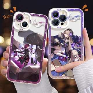 เคสโทรศัพท์ซิลิโคน TPU ใส แบบนิ่ม ลาย Honkai Star Rail Himeko Herta กันกระแทก สําหรับ iPhone 14 11 13 12 Pro Max XS XR X 8 7 6S Plus Mini