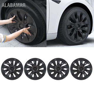 ALABAMAR 4 pcs 18in ฝาครอบดุมล้อสมมาตรห่อ Hubcap ขอบป้องกัน Trim สำหรับ Tesla รุ่น 3 2017 ถึง 2023