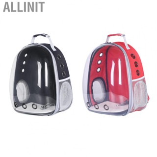 Allinit Backpack  Transparent Window Large Space Reinforced Handle Pet Carrier Bag Breathable Side Elastic Mesh Pocket for Travel Dogs