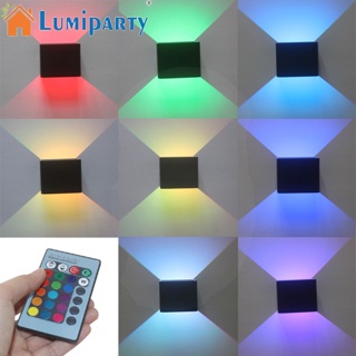 Lumiparty โคมไฟติดผนัง Led ทรงสี่เหลี่ยม พร้อมรีโมตคอนโทรล สําหรับตกแต่งห้องนอน ห้องนั่งเล่น