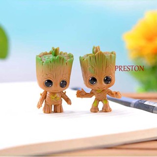 Preston ฟิกเกอร์ Tree Man Groot Mini Groot รถยนต์ 4 ชิ้น / ชุดสําหรับเด็ก