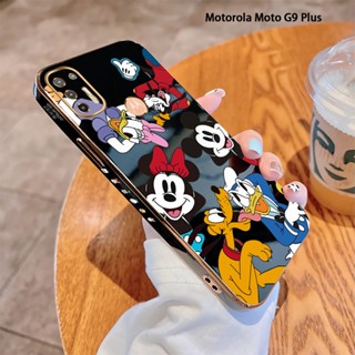 สําหรับ Motorola Moto G8 Power Lite G8 G9 Play G9 Plus G Stylus เคสโทรศัพท์มือถือแบบนิ่ม ขอบสี่เหลี่ยม ลายมิกกี้เมาส์ หรูหรา