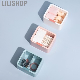 Lilishop Lipstick Storage Box Large  Double Layer Grid Design Transparent Storage Box with Lid for Home Office